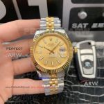 Perfect Replica Rolex Datejust Two Tone Gold Dial With Rolex Jubilee Bracelet Diamonds Watches